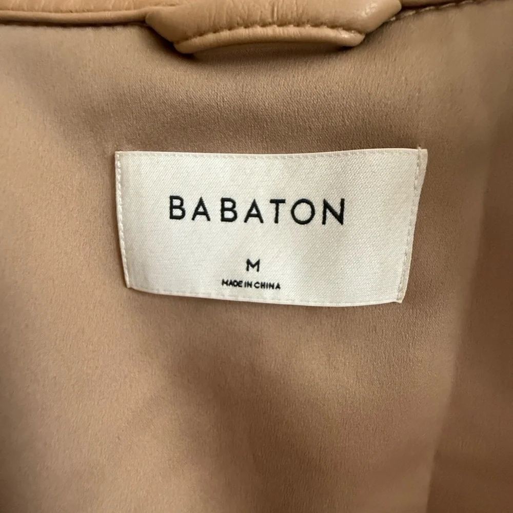 Aritzia Bavarian Camel Leather Oversized Shirt Jacket - Picture 2 of 4